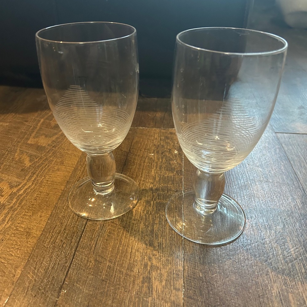 Pfaltzgraff Sand & Seas Sandbar Iced Tea Glass Goblets Set of 2 Clear 7.25"